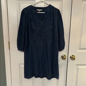LOFT Dark Navy Long Sleeve Tunic Dress
